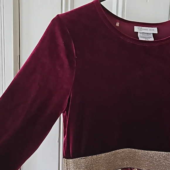 Bonnie Jean Girls 16 Holiday Dress Plum Purple Gold - Picture 3 of 9